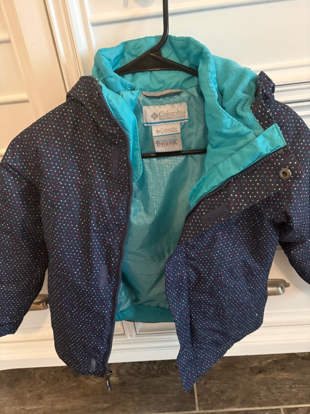Columbia Girls Interchange 3-in-1 Winter Jacket XS (6/6X) Navy Blue Teal